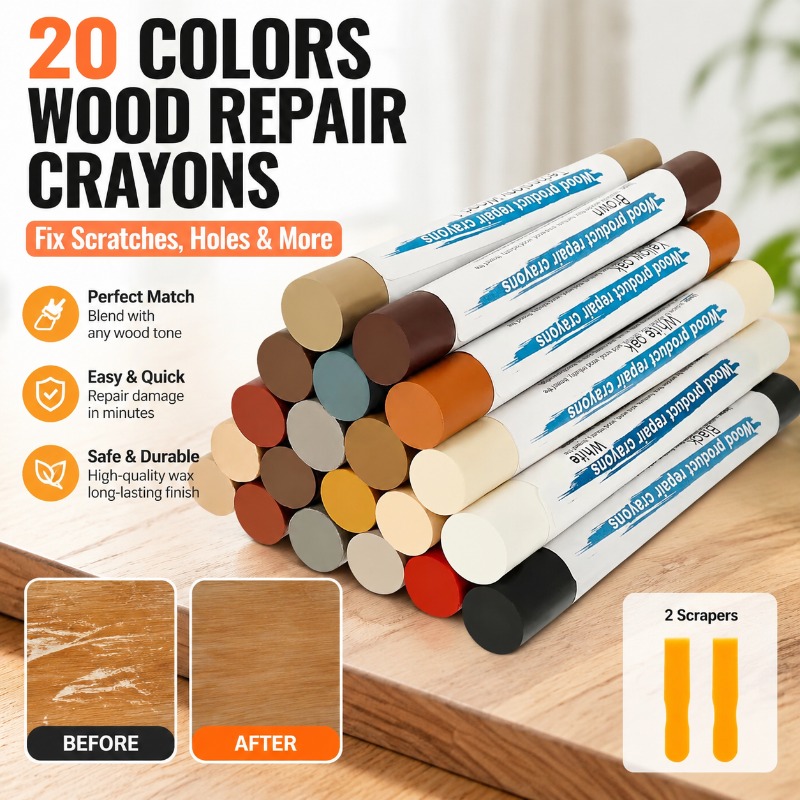 Woodworking Zone - 20 Colors Furniture Repair Wax Crayons