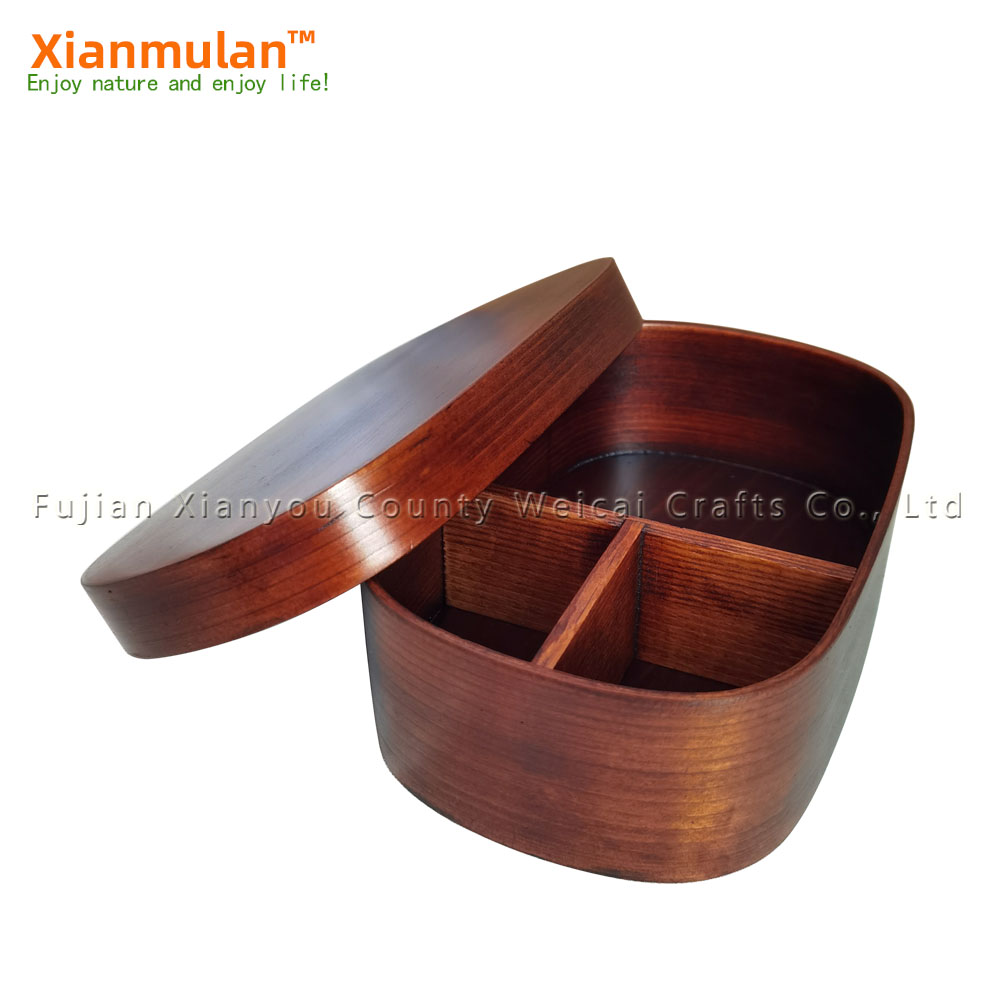 Woodworking Box - Natural Wooden Bento Box Square Lunch
