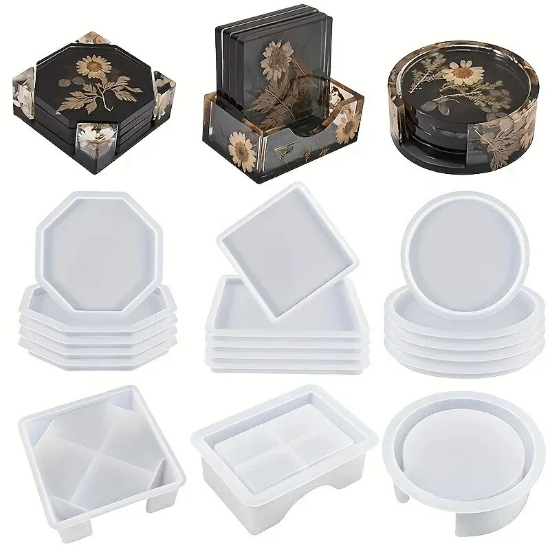 Woodworking Resin - Coaster Resin Molds Set Include 1pc