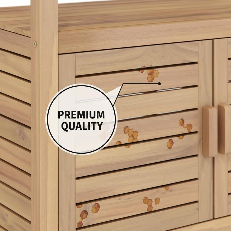 Outdoor Potting Bench Acacia W - огляд і ціна Workbench Woodworking