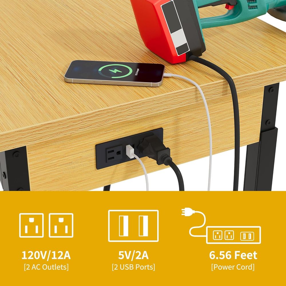 60in Heavy Duty Workbench with - огляд і ціна Workbench Woodworking
