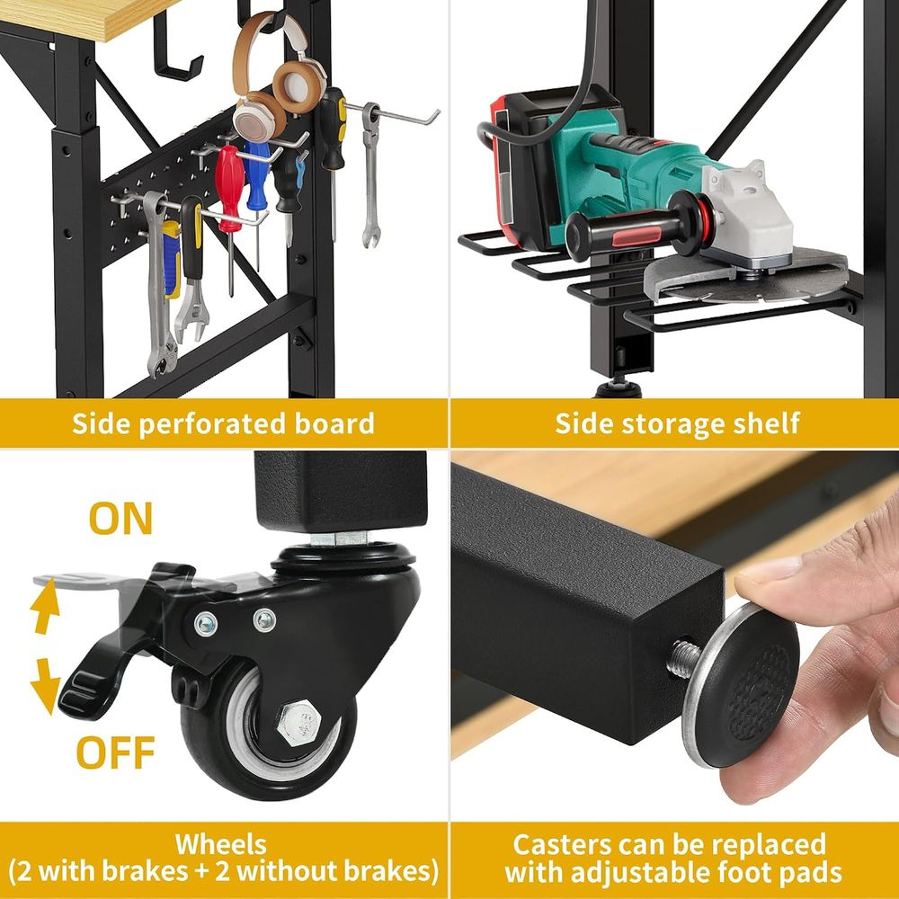 60in Heavy Duty Workbench with - огляд і ціна Workbench Woodworking